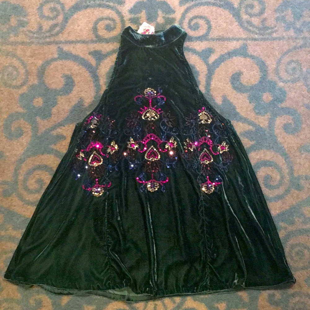 FREE PEOPLE Jill Swing Dress 🌼 Green 🐢 Sz M